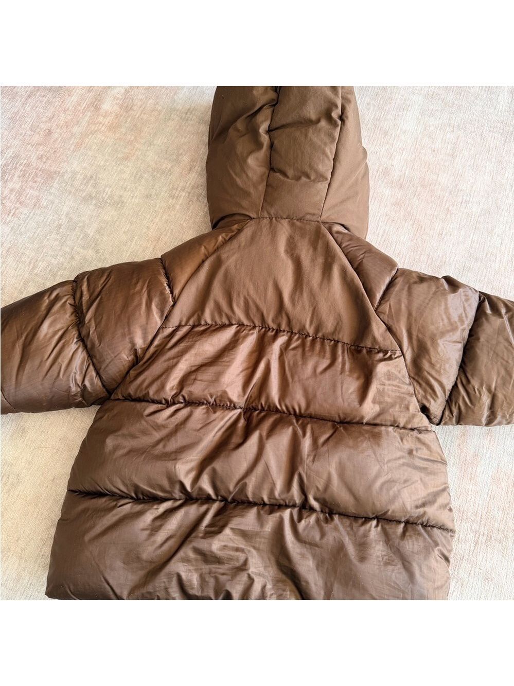 Zara Kids Chocolate Brown Water Repellant Puffer Jacket 1.5 Years - Picture 3 of 5